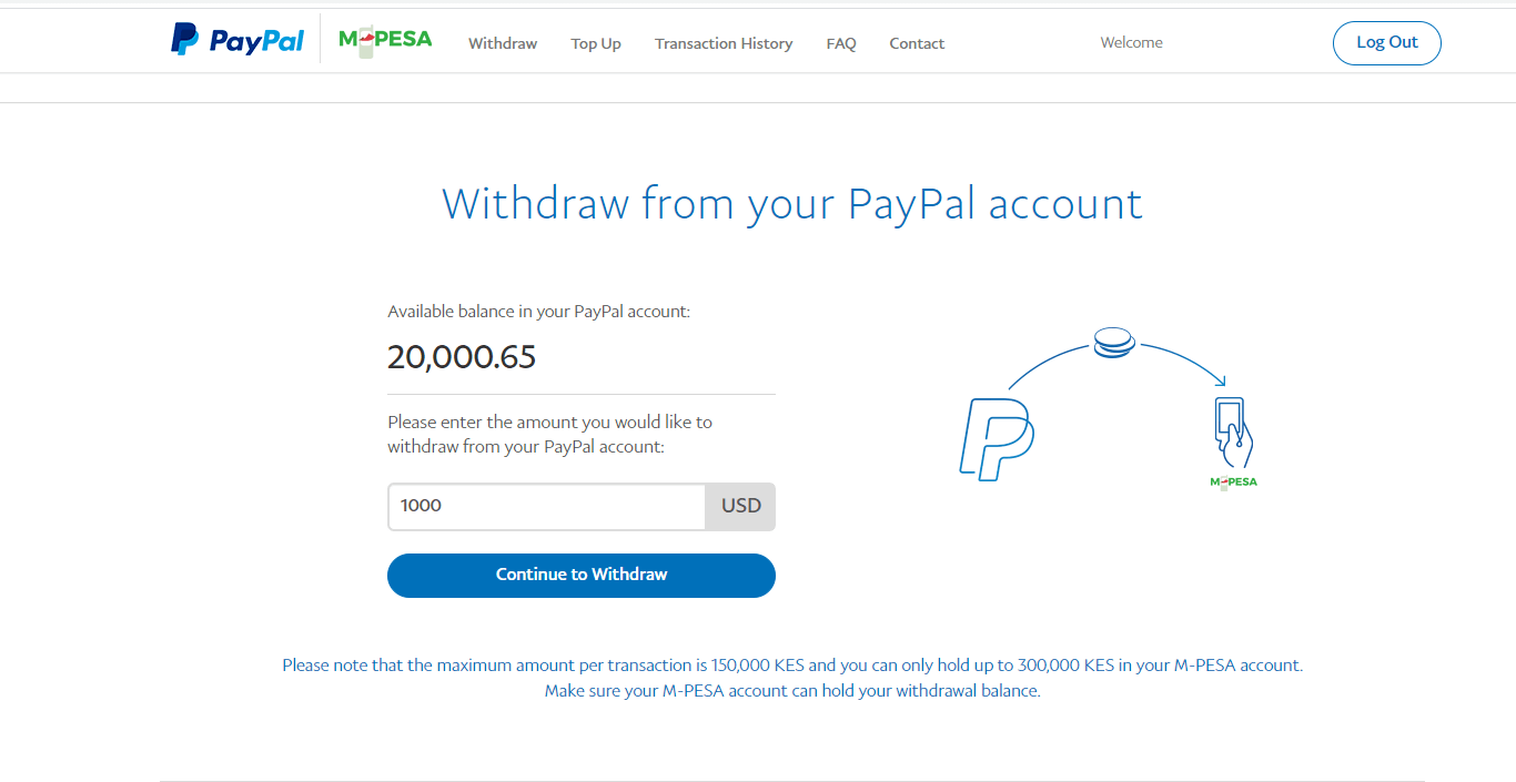 withdraw money from a PayPal account
